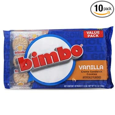 Bimbo Vanilla Creme Sandwich Cookies -18.00 Ounces (10 individual packets per Pack)