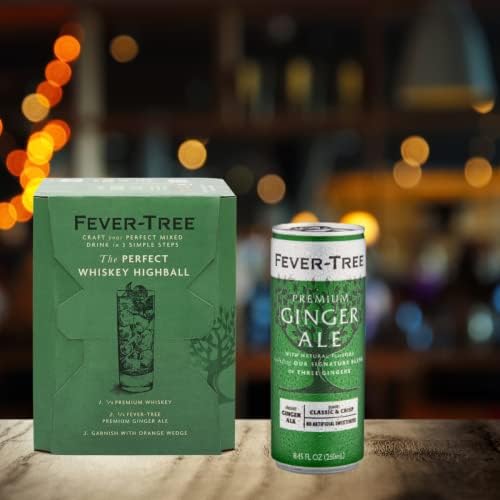 Fever-Tree Ginger Ale – Premium Mixer for Cocktails and Mocktails, 8.45 fl oz Cans, Pack of 24 – Naturally Sourced, Non-GMO
