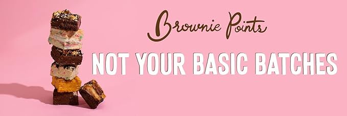 Brownie Points Baby Brownies, 8-Individually Wrapped, Fine and Fresh Ingredients, Perfect for Him, Her, Friends or Family. (Gift box and Bow with 8 Brownies - BP_BABY8) Fudge Chocolate Brownies, Baked from Scratch, Gourmet Sweet Desserts