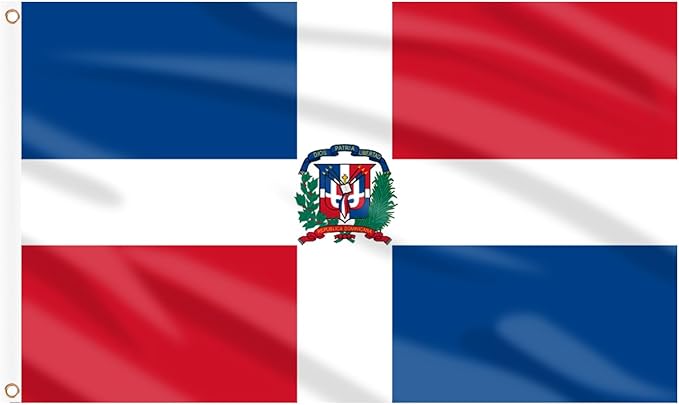 AhfuLife Dominican Flag 3x5 Ft, 2 Pcs Large Dominican Flags for Outside - Double Side with Brass Eyelets for Olympic Party Decorations Bar Garden Street Decoration Indoor Outdoor