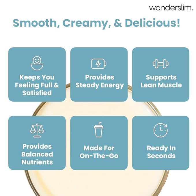 WonderSlim Meal Replacement Shake, Vanilla Cream, 15g Protein, 24 Vitamins & Minerals, Gluten Free (7ct)