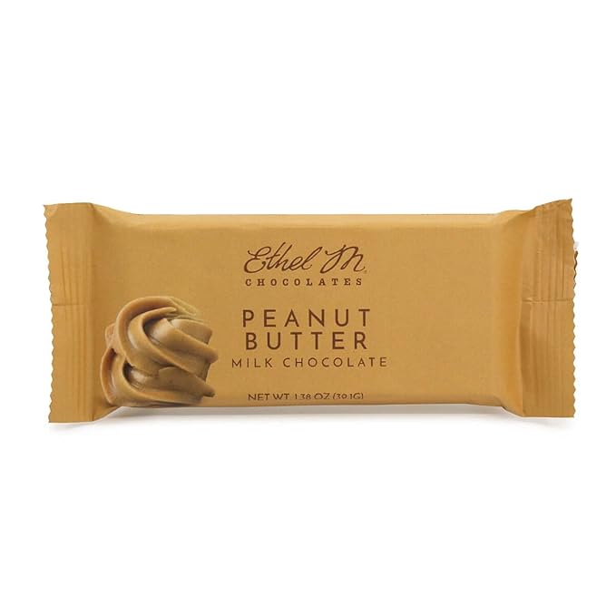 Ethel M Chocolates Premium Milk Chocolate Peanut Butter Filled Bars, Individually Wrapped Chocolate Candy Bars, for Gifting, Holidays & Everyday Indulgence (24 Pieces)