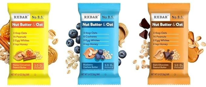Rx Protein Bar Assorted Variety Pack, 20 Count – Chocolate Sea Salt, Blueberry, Coconut Chocolate, Peanut Butter, Strawberry, Peanut Butter Chocolate, Vanilla Almond, Honey Cinnamon Peanut Butter, Blueberry Cashew Butter & Dark Chocolate Peanut Butter