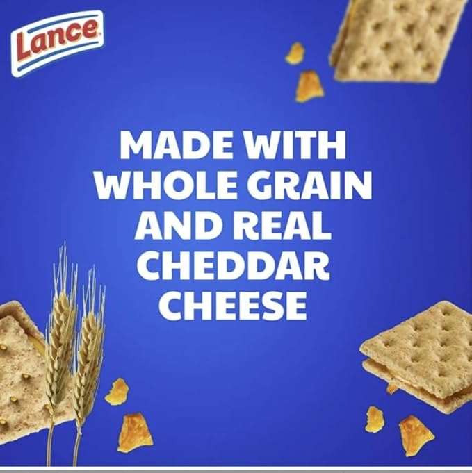 Lance Whole Grain Cracker Sandwiches, (40 count) Individually Wrapped Packs (Whole Grain Peanut Butter) Crackers, Lance Crackers, Whole Grain Crackers.