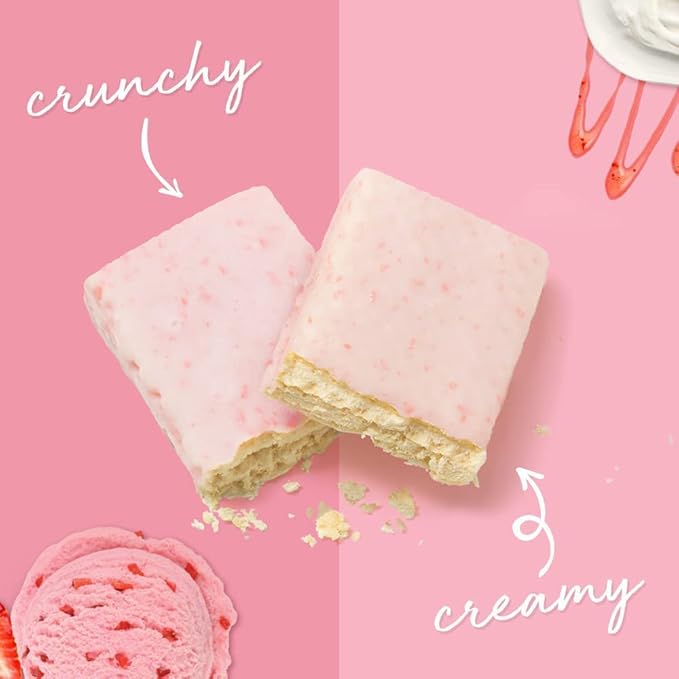 Power Crunch Protein Wafer Bars, High Protein Snacks with Delicious Taste, Strawberry Crème, 1.4 Ounce (12 Count) (Pack of 2)