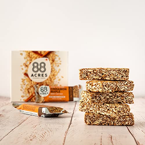 88 Acres Granola Bars | Gluten Free, Nut-Free Oat and Seed Snack Bar | Vegan & Non GMO | 6 Pack (Cinnamon Maple)