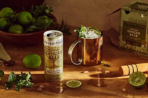 Fever-Tree Ginger Beer – Premium Mixer for Cocktails and Mocktails, 8.45 fl oz Cans, Pack of 4 – Naturally Sourced, Non-GMO