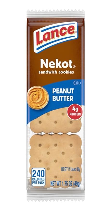 Peanut Butter Sandwich Cookies ā 40 Packs of Nekot with Real Peanut Butter Filling ā Quality Lance Snacks, 6 Cookies per Pack ā Great for Snacks, School & Break Time