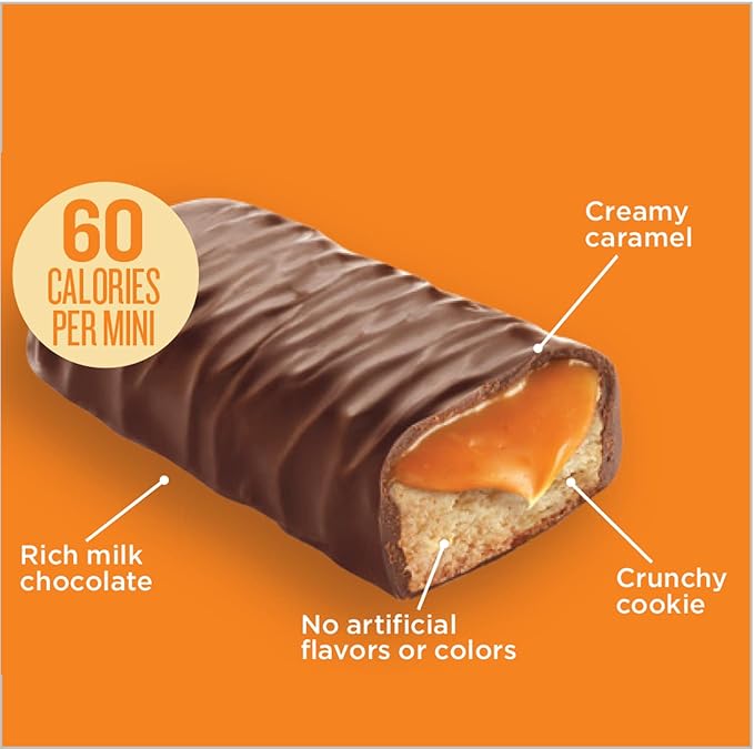 Little Secrets Milk Chocolate Caramel Cookie Bars | 48 Minis | Made in Europe | Nothing Artificial & No Sugar Alcohols | Sustainable Cocoa | 3.4 Ounce, Pack of 6