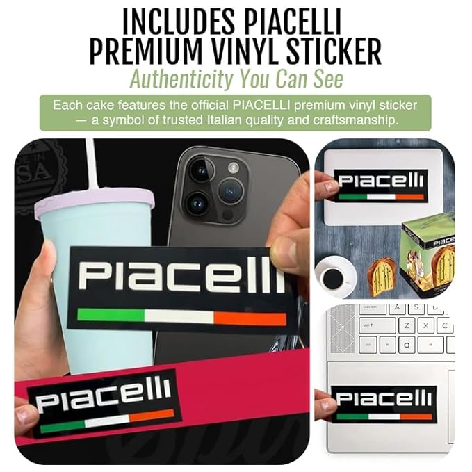 PIACELLI Italian pistachio with Piacelli Sticker - Authentic Italian Dessert with chocolate chips - Pistachio Cake Imported from Italy - Holiday Cake Ideal for Christmas & Special Occasions - 750g