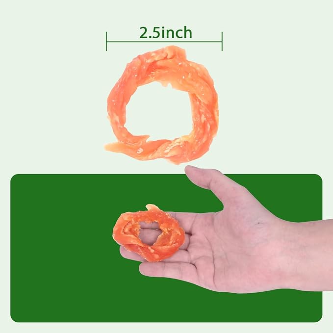 Pawant Chicken Rings Dog Treat Snacks Puppy Treats Natural Chicken Rawhide-Free Soft Healthy for Small Medium and Large Breed 454g