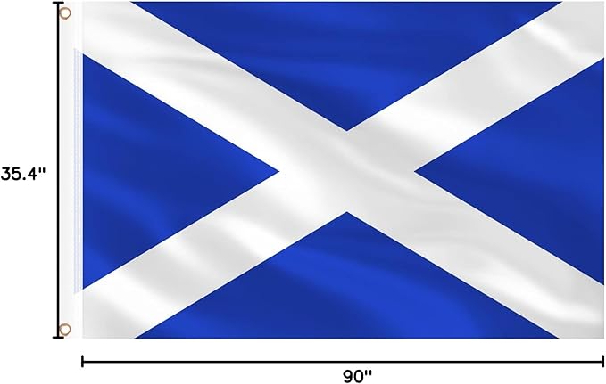 AhfuLife Scotland Flags 3x5 Ft, Large Scotland Flags for Outside - Double Side with Brass Eyelets for for Olympic Party Decorations, Bar Garden Street Decoration Indoor Outdoor