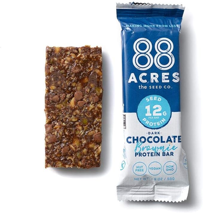 88 Acres Dark Chocolate Brownie Seed Protein Bar 9 Count, 1.9 OZ