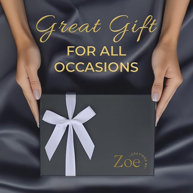 CRAVINGS BY ZOE Valenties Day and Birthday Chocolate Covered Cookies Gift Basket | 6 Count | Kosher Milk & Dark Belgian Chocolate Gourmet Food Gift Box | Thank You, Candy Gifting Men Women Him Her Mom