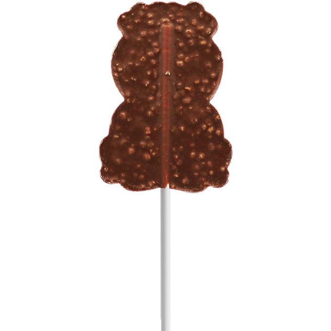 Valentine's Baby Bulldog Big Chocolate Lollipop Holiday Treats, Milk Chocolate Pop Party Bag Fillers, Individually Wrapped, Kosher Certified, 3oz Chocolate Sucker