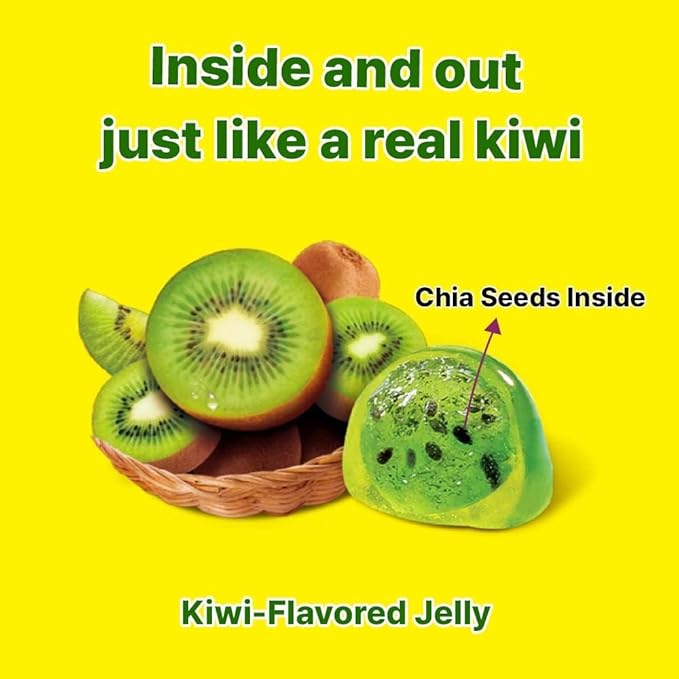 Korean Fruit Jelly Candy – Assorted Chewy Gummy Snacks – 5 Fruity Flavors (Grape, Plum, Lychee, Kiwi, Mango) – Individually Wrapped – Perfect for Kids & Adults – 알맹이젤리 (Grape–2.86oz(81g) × 4pack)