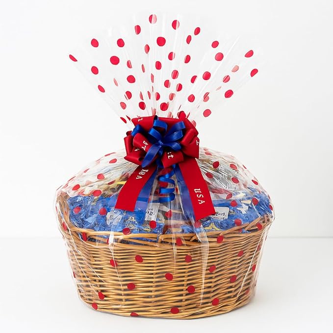 Handcrafted Gift Basket with Chocolates, Cookies, Snacks & Candy. Perfect for Birthdays, Sympathy, Holidays, Clients & Thank You Gifts (Executive Upgrade: $199.99, Fourth of July)