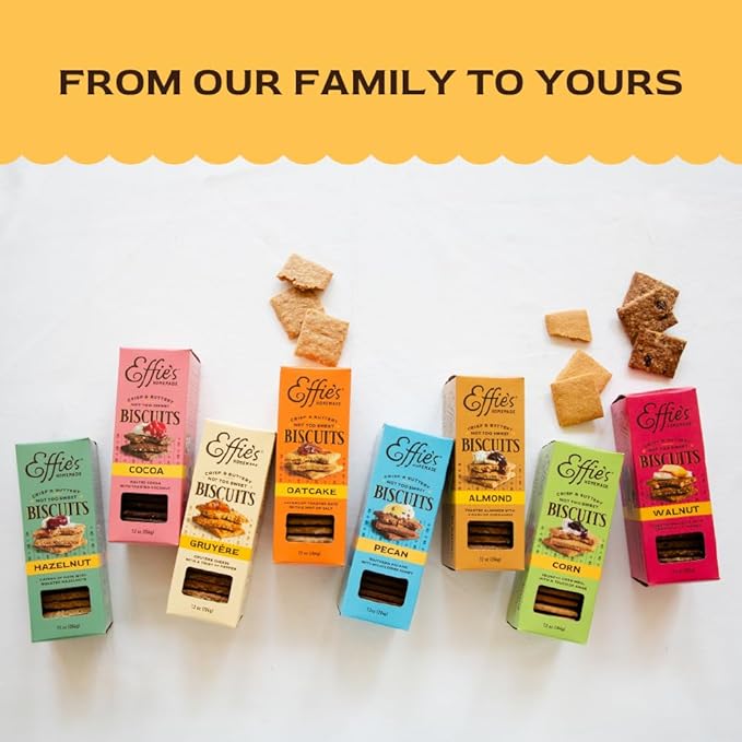 Effie's Homemade Biscuits - Variety Pack - Oatcakes, Walnut, Almond - 3 Pack