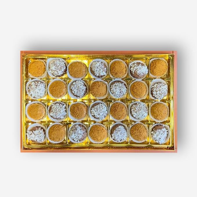 Zaitoune Mixed Chocolate & Lotus Petit Fours – 12 oz | Gourmet Assorted Petit Fours Cakes with Pistachio | Luxury Chocolate-Covered Arabic Sweets in an Elegant Gift Box | Perfect for Sharing & Gifting