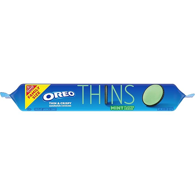 OREO Thins Mint Creme Chocolate Sandwich Cookies, Family Size, 12 - 13.1 oz Packs