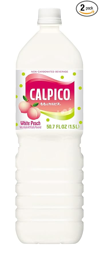 Calpico Soft Drink, Peach, 50.7 Fl Oz (Pack of 2)