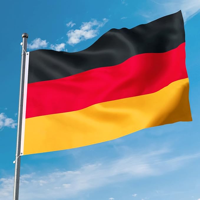AhfuLife 2 Pcs German Flag 3 x 5 Ft, Large Germany Flag for Outside - Double Side with Brass Eyelets for Olympic Party Decorations, Oktoberfest Bar Garden Street Decoration Indoor Outdoor