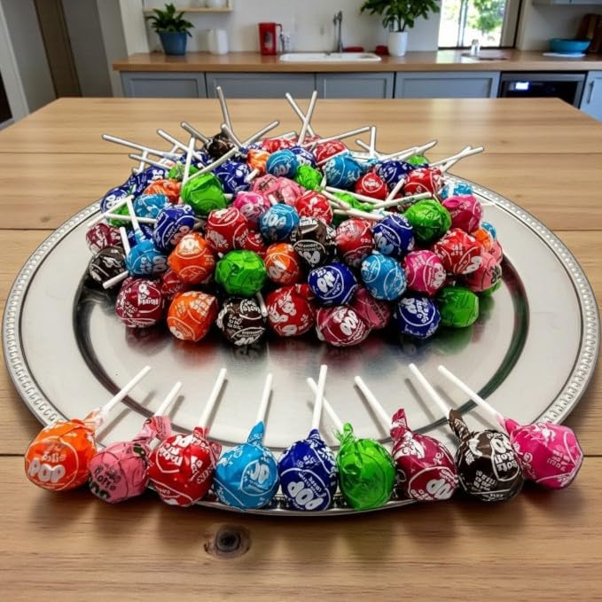 Classic Roll Lollipops-All 9 Assorted Fruit Flavors With Chocolate Center-1 lbs Of Americas Favorite Lollipop Individually Wrapped Peanut Free Gluten Free(16 oz)
