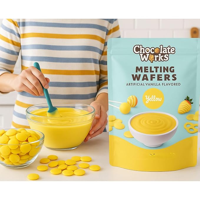 Chocolate Works Yellow Melting Chocolate Wafers, 1lb (Pack of 1)