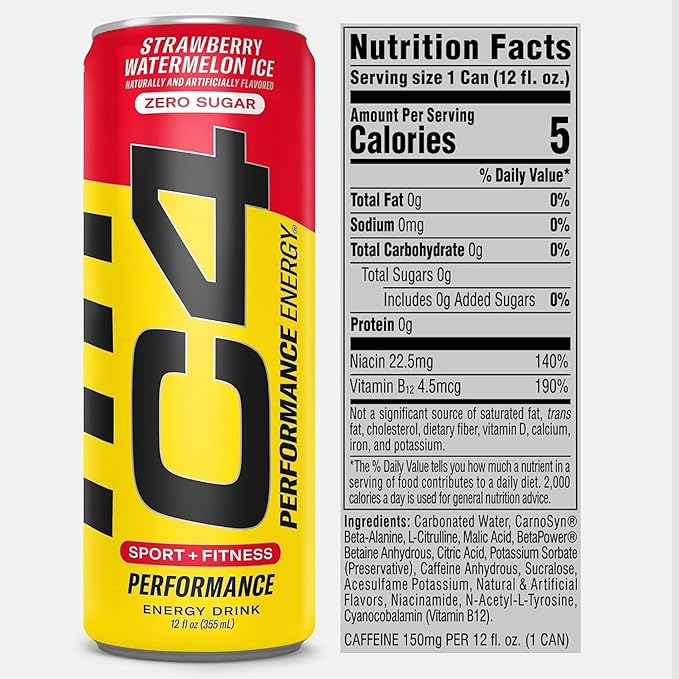 Cellucor C4 Energy Drink POPSICLE Variety Pack, Carbonated Sugar Free Pre Workout Performance Drink, 4 Flavors - Grape & Cherry Popsicle, Strawberry Watermelon Ice, Frozen Bombsicle, 12 Oz Pack of 12