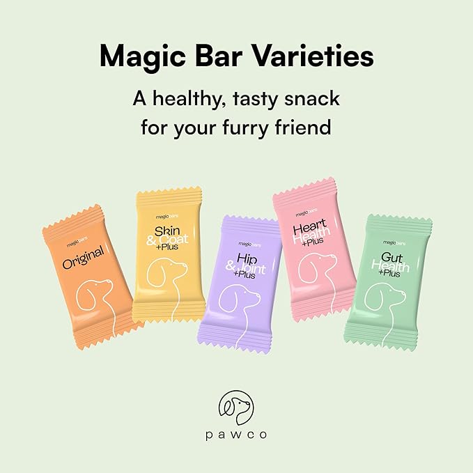 Pawco Magic Bar Gut Health Treat – High Protein Peanut Butter Dog Biscuit – 8-Pack – Healthy Snack Made with Natural Ingredients: Peanut Butter, Pumpkin, Sweet Potato, and Apples