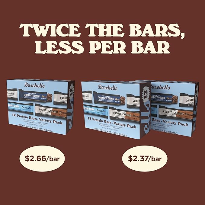 Barebells Protein Bars People's Choice Variety Pack - 24 Bars (2 Packs of 12), 20g High Protein Treats - Chocolate Nutrition Bars with No Added Sugar - On-The-Go Breakfast or Post-Workout Snack.