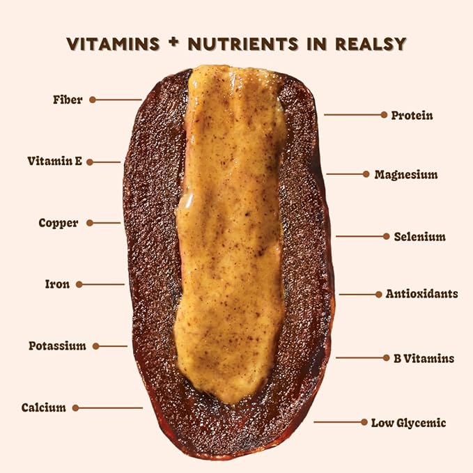 Realsy Almond Butter Stuffed Medjool Dates, Organic Dates with No Sugar Added, Gluten-Free, Vegan, Good Source of Fiber, Low Glycemic Index, All Natural Healthy Snack, (10 Pack)