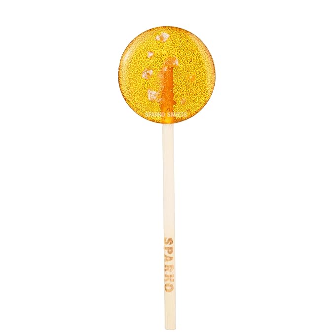 Sparko Sweets Natural Honey Round Lollipops, No Artificial Ingredients, No Corn Syrup, Made in USA, 1.4-inch Diameter, 12g Each – Perfect for Tea Stirrers, Sore Throat Remedy, and Gifts (16 Count (Pack of 1), Sea Salt Honey)