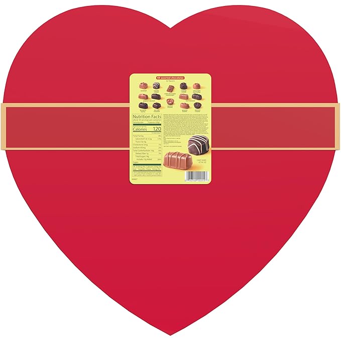 WHITMAN'S Valentine's Day WOW! Assorted Milk & Dark Chocolate Gift Box, 20 oz. (33 pieces)