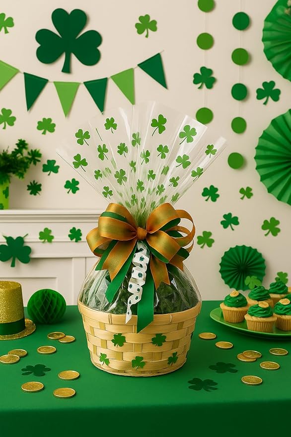 Handcrafted Gift Basket with Chocolates, Cookies, Snacks & Candy. Perfect for Birthdays, Sympathy, Holidays, Clients & Thank You Gifts (Small: $49.99, St. Patricks Day)