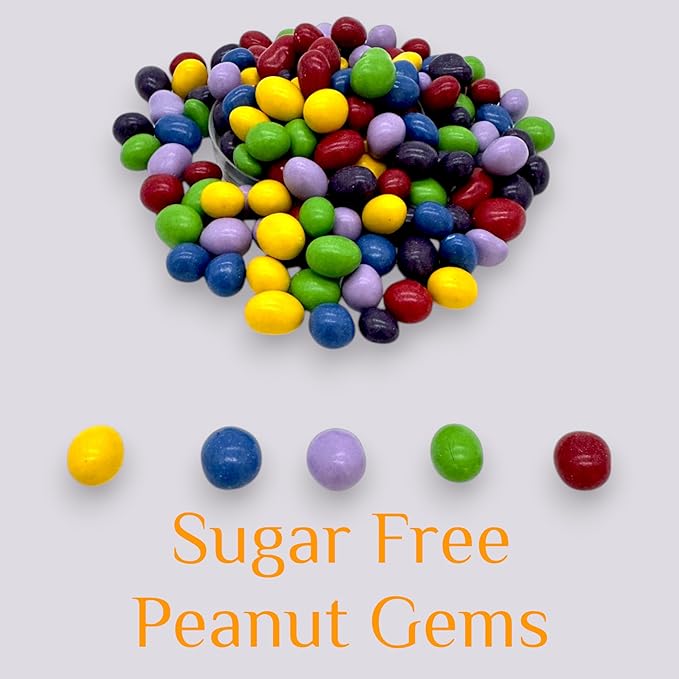 Sugar Free Chocolate Candy Coated Peanut Gems-1 lb Deliciously Crafted for a Guilt-Free Indulgence Made with Stevia Extract-Perfect for Health-Conscious Chocolate Lovers(16 oz)
