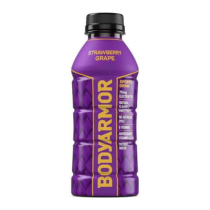 BODYARMOR Sports Drink, Strawberry Grape, Electrolyte Drink Hydration, 16 Fl Oz Bottles (12 Pack), Flavored Coconut Water with B Vitamins & Antioxidants