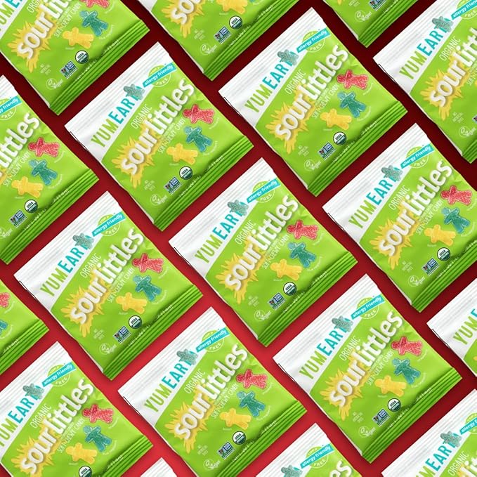 Organic Sour Littles Chewy Candy, 20 Bags of Sour Candy Bulk 0.5oz Each, Perfect for Movie Nights and Everyday Enjoyment, Healthy Candy for Kids and Adults Who Love Tangy Treats