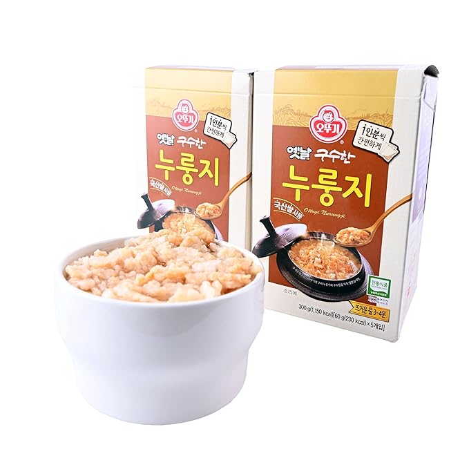 Otto-gi Korean Scorched Rice Chip Nurungji ėė£½ģ§ - Healthy Snack 2 Pack, 5 Individually Wrapped Pouches - Traditional Crispy Treats, Nutty Flavor Treat - Easy to Prepare, Portable Morning Meal
