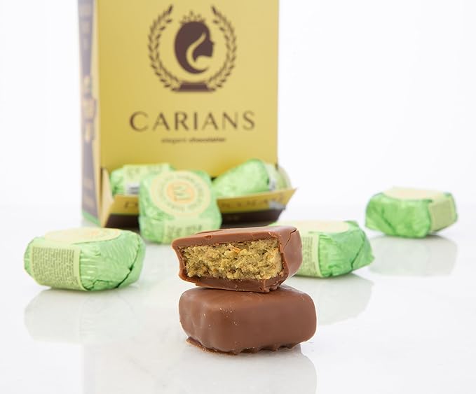 CARIANS One Bite Size Dubai Chocolate, 10 Pcs. Individually Wrapped Chocolate, Candy with Pistachio and Kataifi, Great for Gift Giving, Anniversary, Valentine's Day