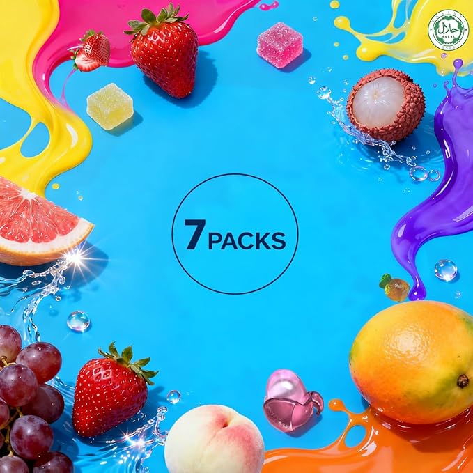 Happy Global Kozed Peelable Gummy Candy 14 Mixed Flavors Variety Pack, Fun Fruity Role Party Snack, Chewy Sweet Treat with Juicy Flavor,Halal-Certified Holiday Gifts