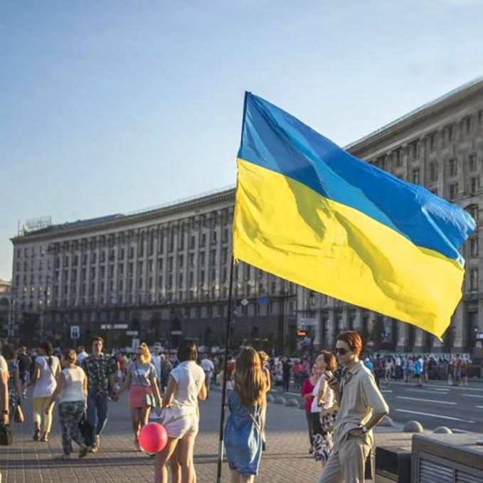 AhfuLife 2 Pcs Ukraine flag 3x5 Ft, Large Ukrainian Flags for Outside - Double Sided with Brass Eyelets for Olympic Party Decorations, Oktoberfest Bar Garden Street Decoration Indoor Outdoor
