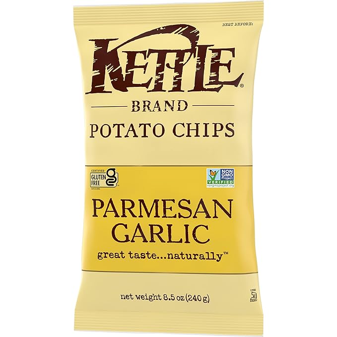 Kettle Brand Potato Chips, Parmesan Garlic Kettle Chips, 8.5 Oz