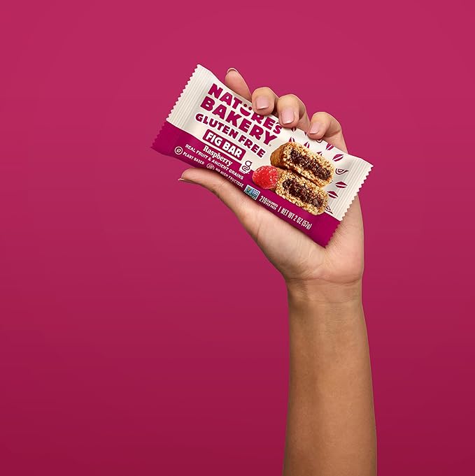 Nature's Bakery Gluten Free Fig Bar, Raspberry, Plant-Based, Vegan Friendly, Kosher, Non-GMO, 2 Ounce (Pack of 12)