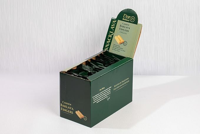 Snacklava Cashew Baklava Fingers - 6 Pack (72 Pieces) - No Artificial Ingredients, Colors or Preservatives - Premium Handmade Pastries