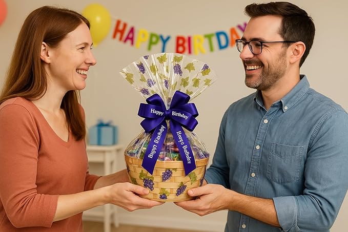 Handcrafted Gift Basket with Chocolates, Cookies, Snacks & Candy. Perfect for Birthdays, Sympathy, Holidays, Clients & Thank You Gifts (Small: $49.99, Birthday)