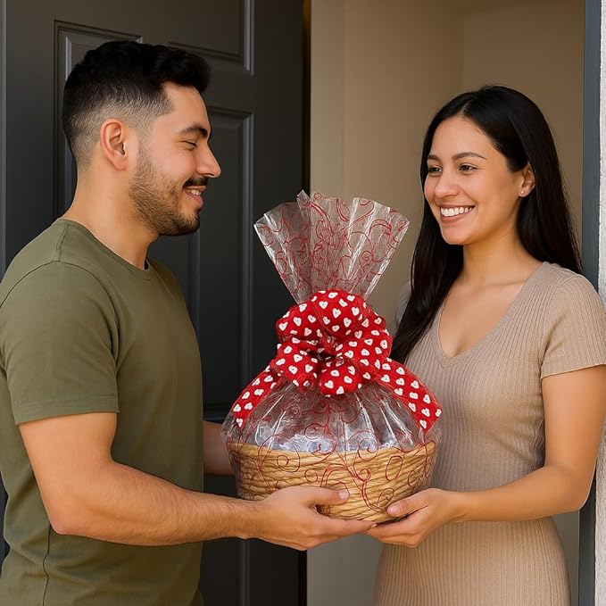 Handcrafted Gift Basket with Chocolates, Cookies, Snacks & Candy. Perfect for Birthdays, Sympathy, Holidays, Clients & Thank You Gifts (Premium Plus: $124.99, Valentines Day)