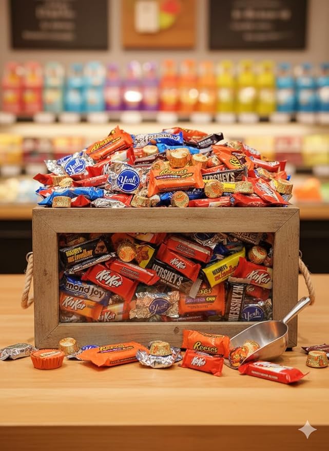 Chocolate Candy Bars Variety Pack – 2 LB Bulk Milk Chocolate Fun Size Individually Wrapped – Assorted Mixed Chocolate Candy Bars & Chocolate Minis Bag – Bite Size Chocolate Mix Variety Pack for Sharing & Parties