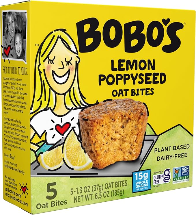 Bobo's Fruit Bite Variety Pack, Apple Pie Bites (15 Bites) and Lemon Poppyseed (15 Bites) (Fruit Bites)