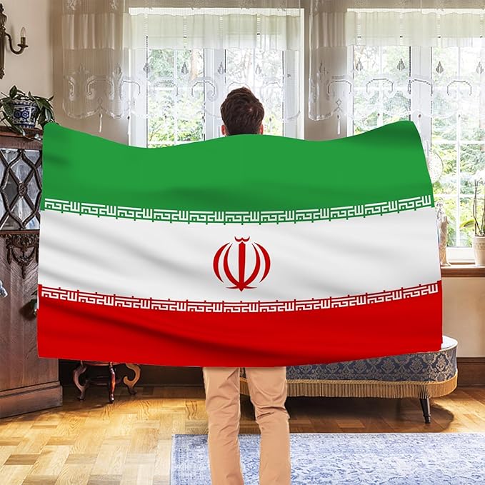 AhfuLife Iran Flag 3x5 Ft, Large Iran Flags for Outside - Double Side with Brass Eyelets for Olympic Party Decorations Bar Garden Street Decoration Indoor Outdoor